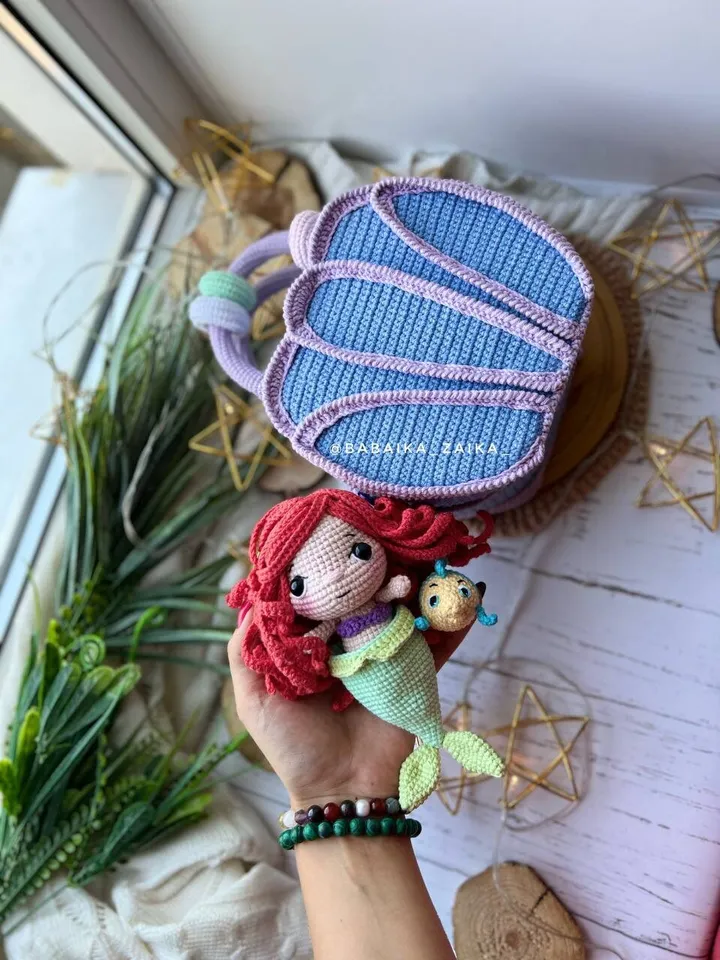 PDF Crochet Pattern Mermaid's doll House, Amigurmi mermaid, Amigurumi House Pattern,  Amigurumi Ariel Pattern, Amigurumi mermaid doll