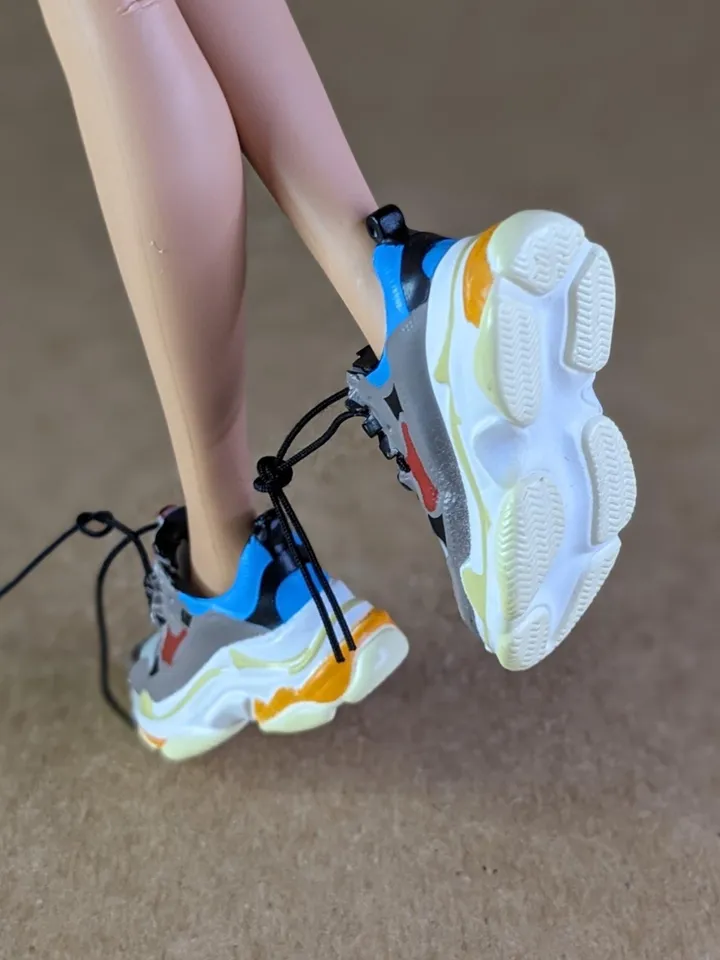 Gray & Blue sneakers for 11 inch female dolls (MH g1, g2, g3 or EAH)