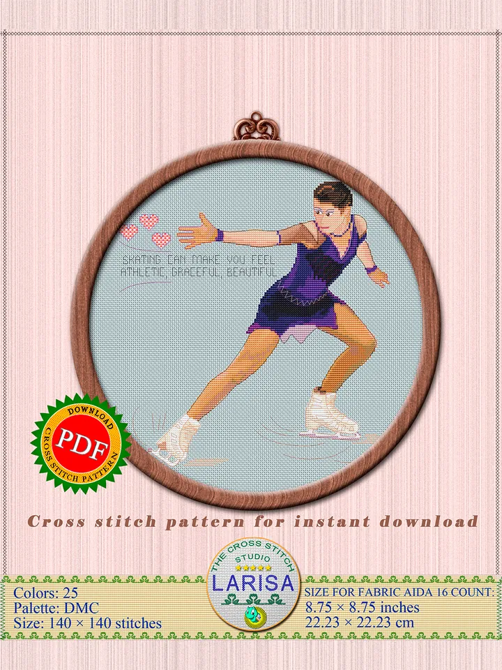 Figure Skating Cross Stitch Pattern | Figure Skater