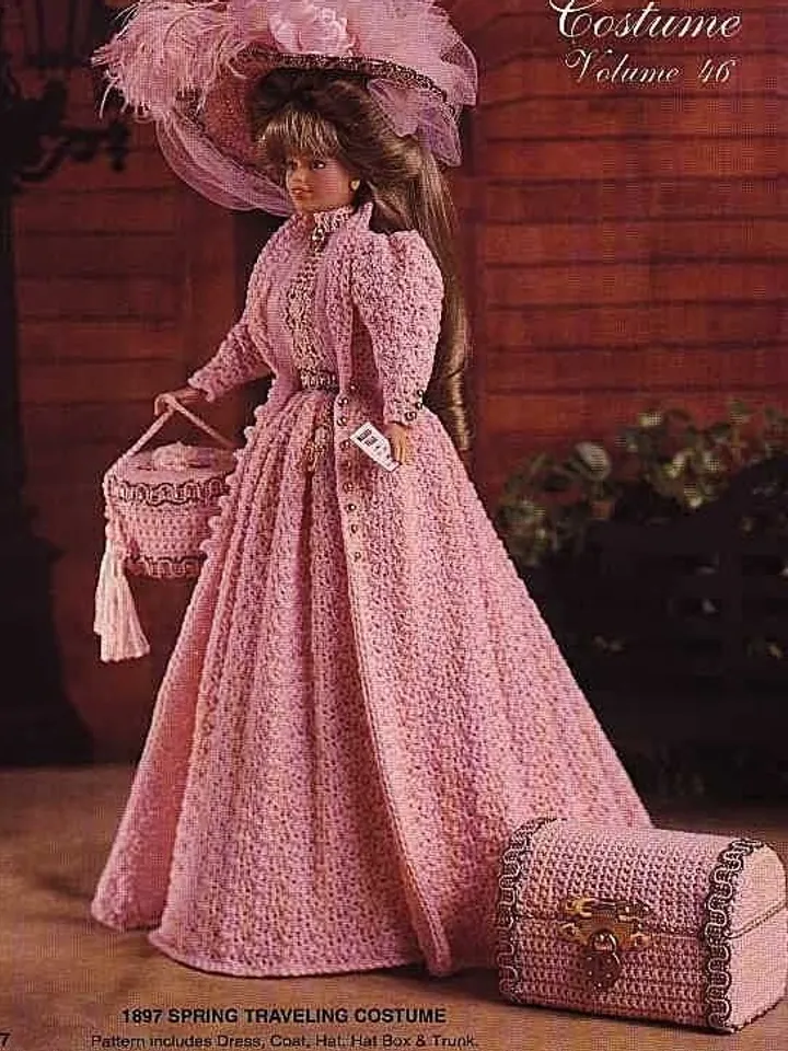 Barbie Dress Crochet Pattern Vintage for Dolls 11-1/2" Digital Download PDF