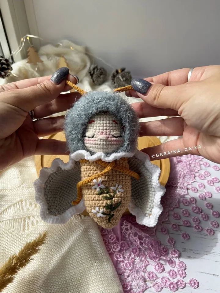 PDF Crochet Pattern Baby Butterfly, Amigurumi baby doll pattern, Butterfly doll, Butterfly crochet doll pattern, amigurumi animal