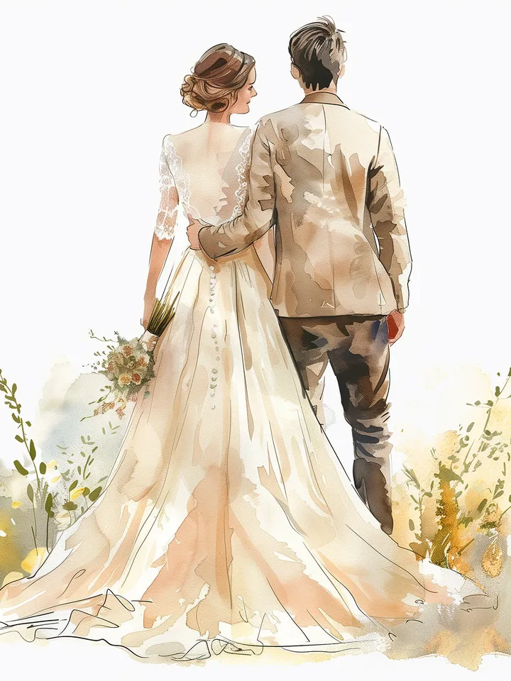 10 Wedding Couples JPG Clipart Bundle for Wedding Invitation, Printable Watercolor clipart, High Quality JPGs, Paper craft, junk journal