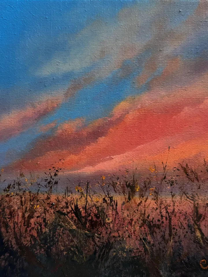 Sunset Oil Painting Original Landscape Sunrise Wall Art