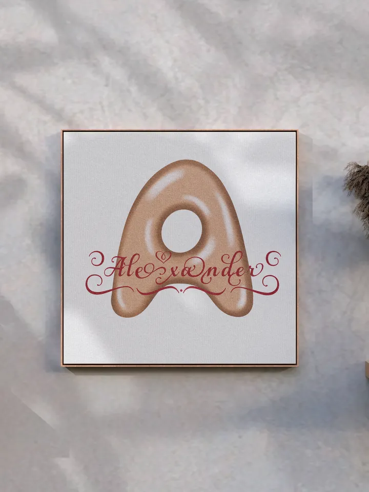Alexander - name in Samantha style with bright letters, digital design