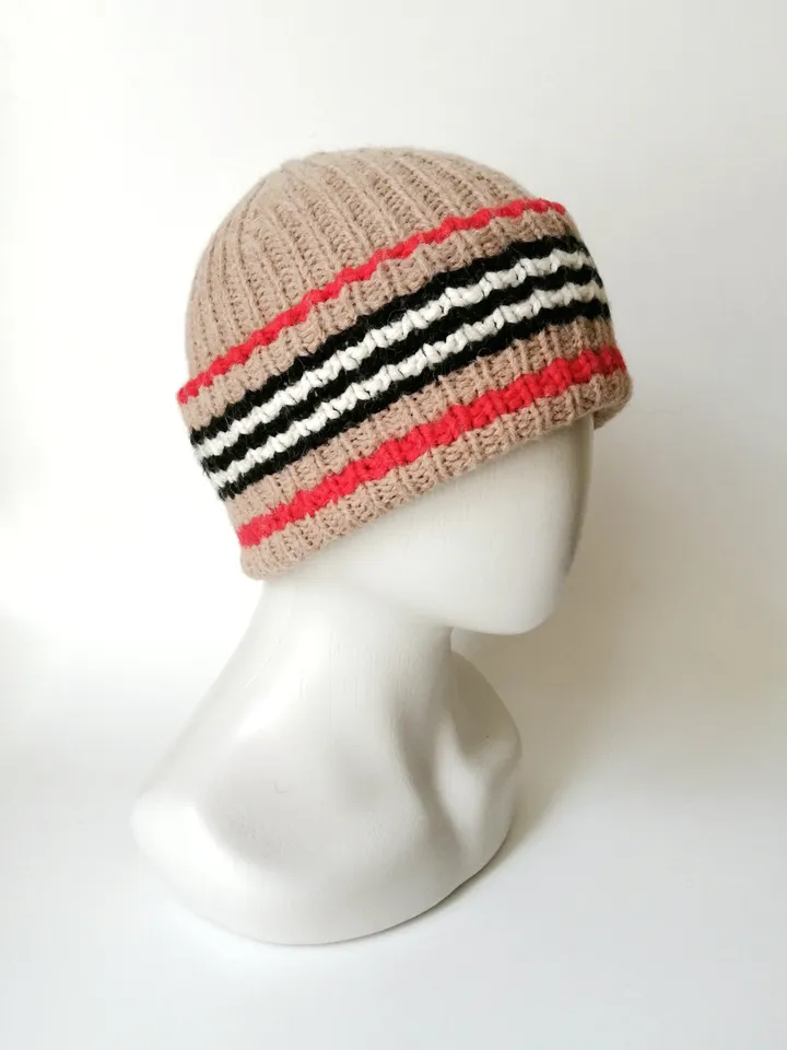 Handmade Alpaca and Merino Wool Men's Ribbed Beanie. Hand-knitted Warm Winter Cap. Cozy warmth with a touch of luxury. FREE SHIPPING!