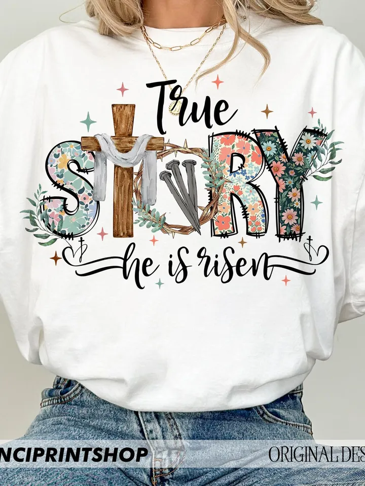 True story he is risen png, Easter Christian png, Retro Easter png, Bible Verse png, Easter png, Jesus Christian png, Religious png design