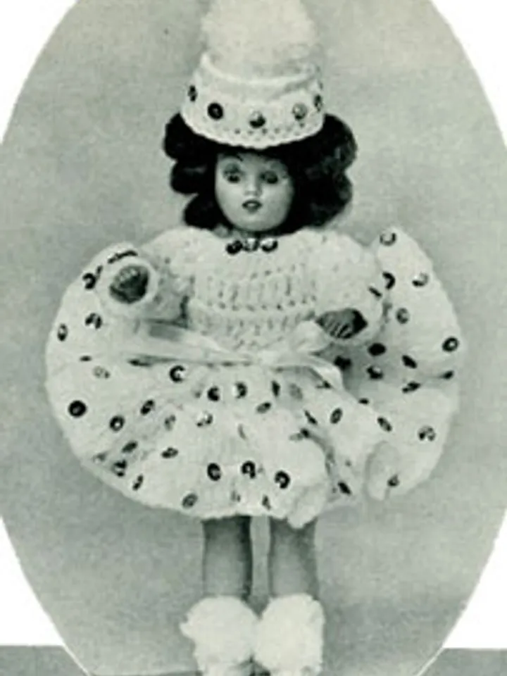 Vintage Crochet Pattern Dress for Doll Skater Doll Pattern Digital Download PDF