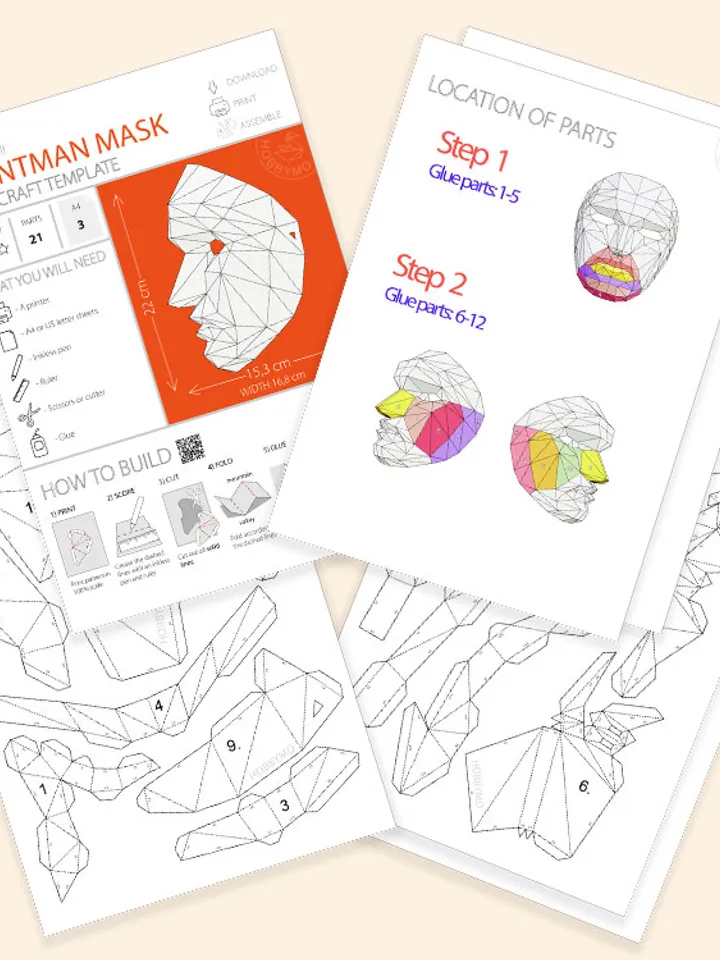 DIY Frontman Mask 3D Papercraft PDF template