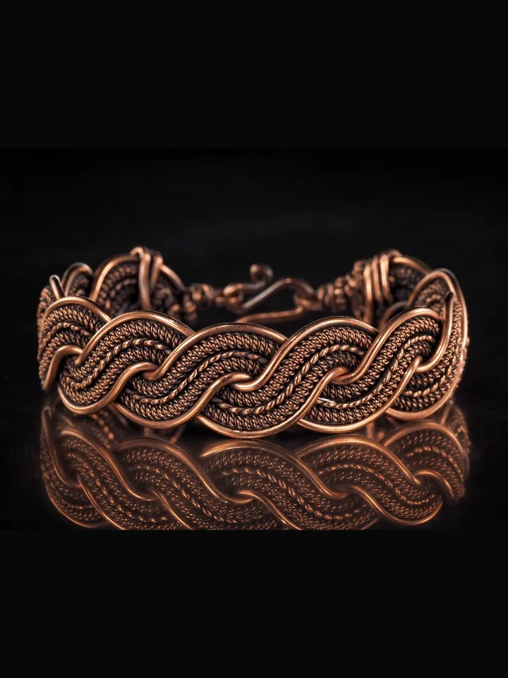 Wire wrapped copper bracelet for woman Antique style copper jewelry WireWrapArt