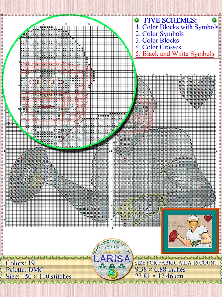 American Football Cross Stitch Pattern | Football Player