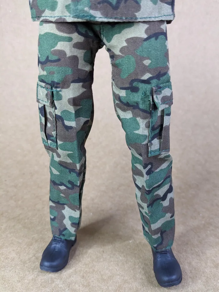 Military style jacket, pants for 12-inch fashion male dolls