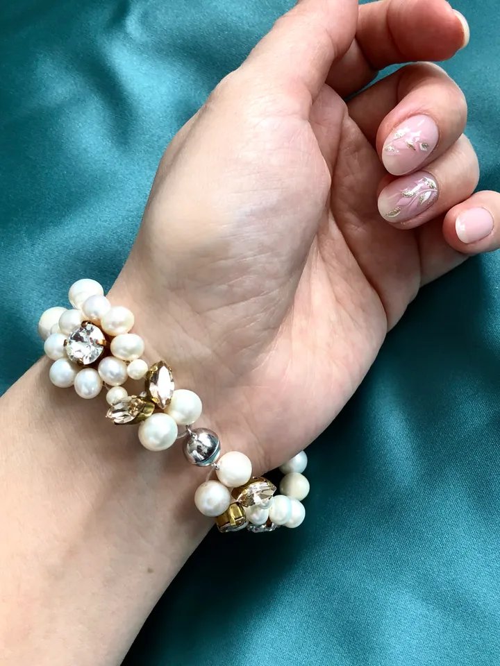 Double Row Natural Pearl Bracelet