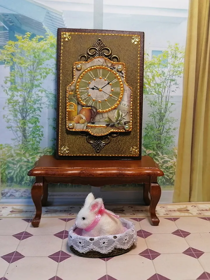 Panel. Imitation of hours. Puppet miniature.1:12 scale.