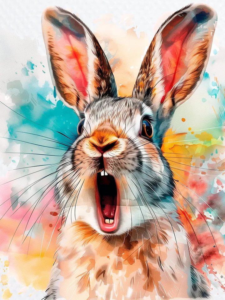 8 Amazed Rabbit PNG Clipart, Amazed Hare for sublimation, Printable Watercolor Rabbit clipart, Digital download, Paper crafts, junk journals
