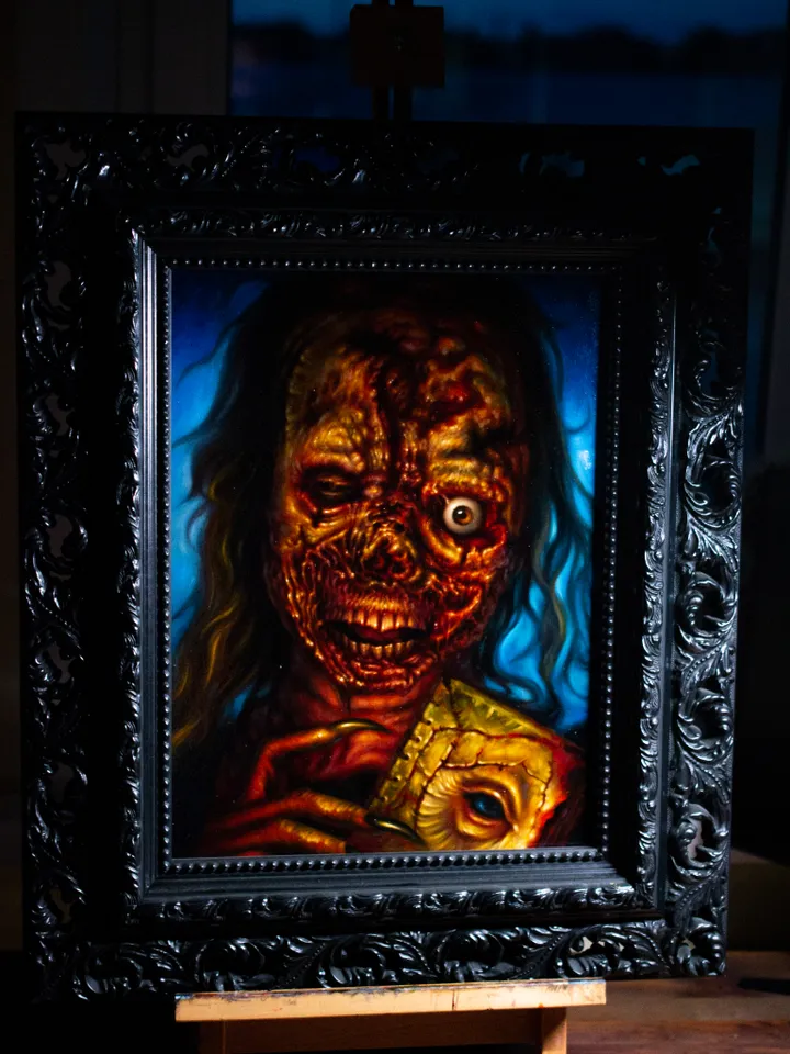 Original oil painting Cinderella curse