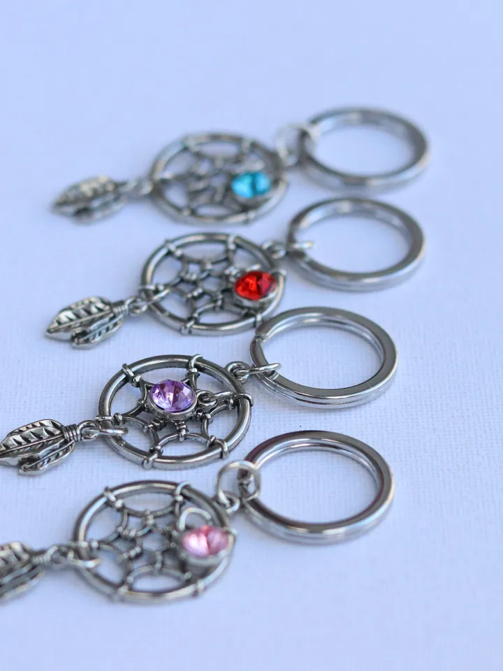 Dreamcatcher keychain spiritual keyring protection gift small metal dream catcher boho key charm
