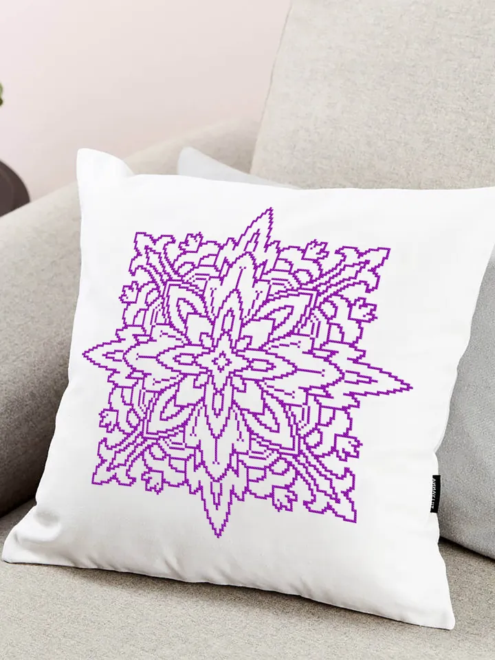 Square mandala cross stitch pattern download PDF Monochrome cross stitch Easy mandala embroidery beginners Modern quick cross stitch #M85