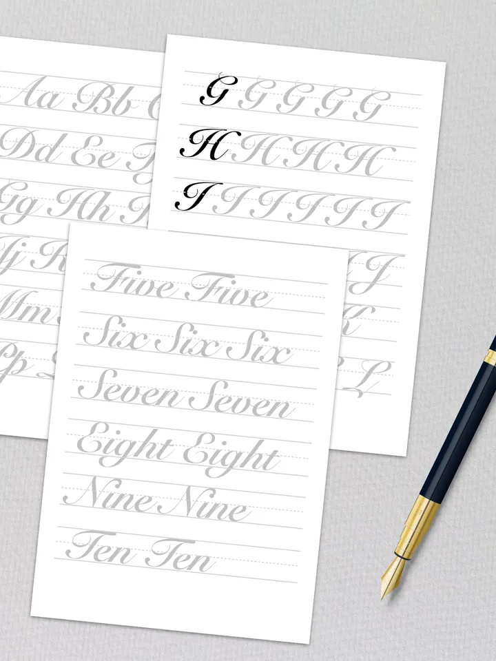 CALLIGRAPHY PRACTICE SHEETS | Calligraphy Practice Sheets | Modern | Handwriting