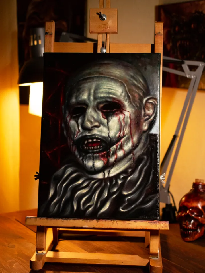 Original oil painting Hell House Clown