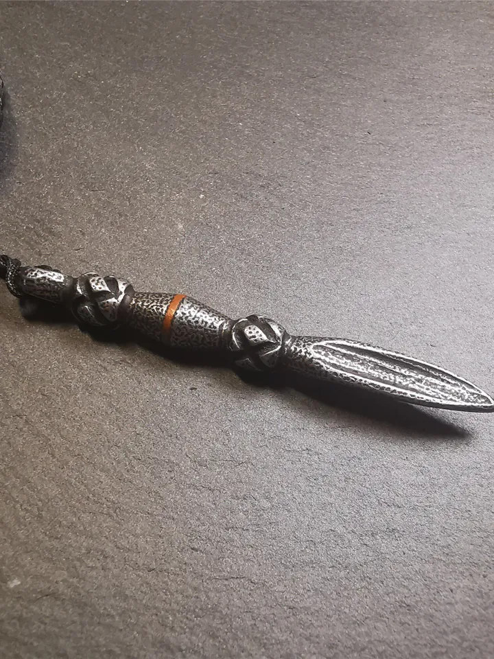 Gandhanra Handmade Tibetan Amulet ,Kila(Dorje Phurba) , Trantic Buddhism Ritual Implement Pendant,Made of Cold Iron,2.56"