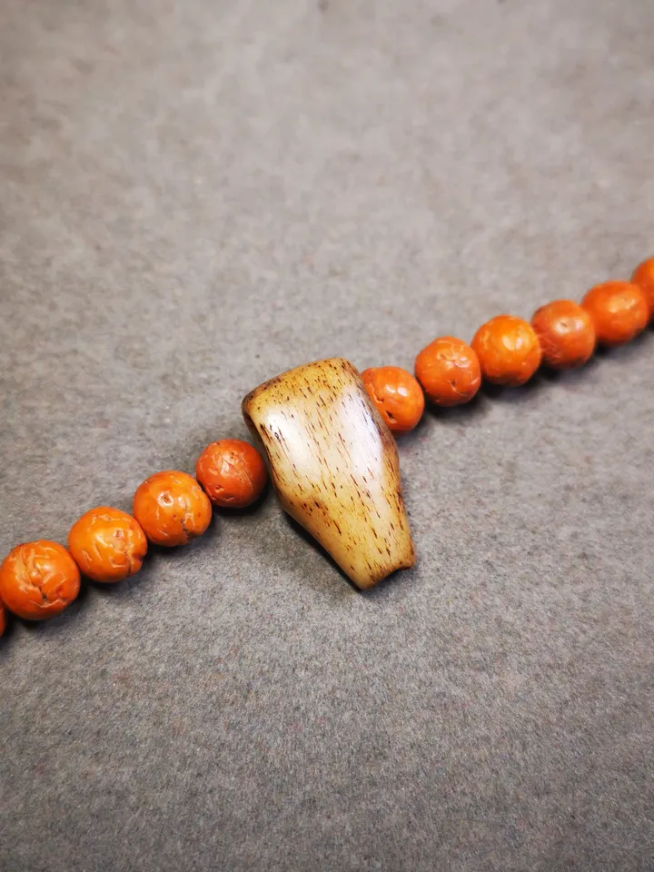 Gandhanra Tibetan Yak Bone Carved Guru Bead,T-drilled 3-Hole Prayer Bead,Mala Bead,Connector Bead for Buddhist Bead Accessories