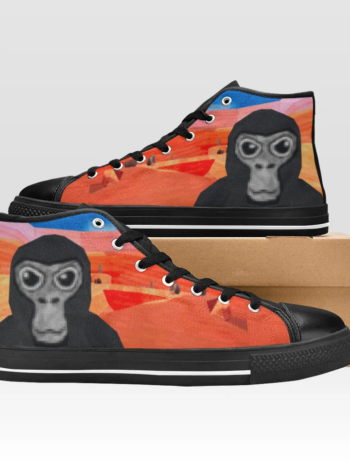 Gorilla Tag Shoes, High-Top Sneakers, Handmade Footwear