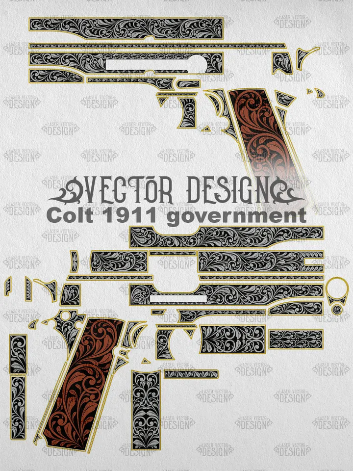 VECTOR DESIGN Colt 1911 government Scrollwork