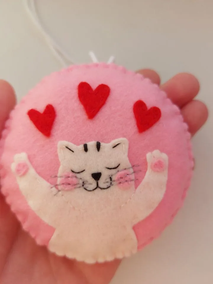 Valentine's day ornaments, Valentines day gift, felt ornaments