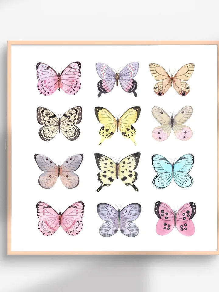 Butterfly Wall Art Print Watercolor Painting Pink Wall Art Decor Insect Art Monarch Butterfly Kids Room Art Pink Art Poster Vintage Print