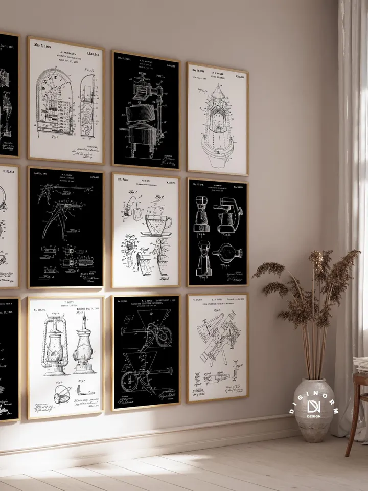 3600 Mega Vintage Patent Posters Bundle, Digital Print Set, Retro Blueprint, Gift for Engineer Men Her, Minimalist Printable Wall Art poster