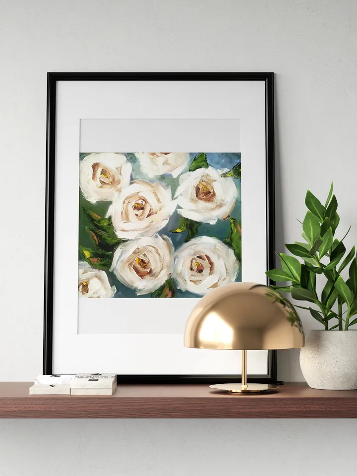 Rose Painting Floral Original Art Impasto Oil Painting 8x8 Rose Wall Art Original wall Art by ArtProkopaloSv
