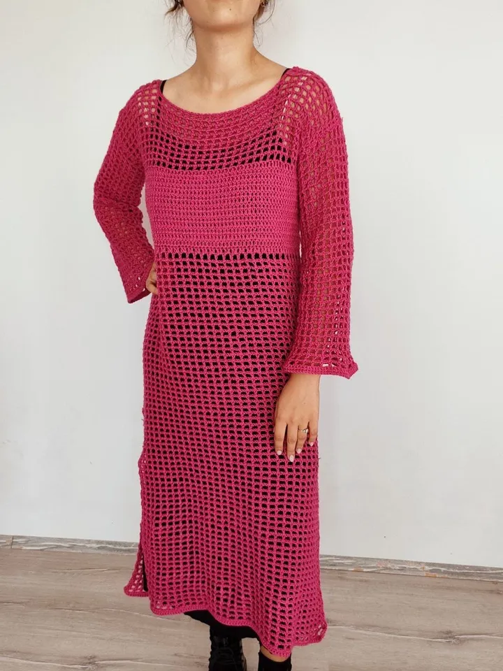 Dress crochet pattern, mesh dress crochet, dress pattern pdf instant download