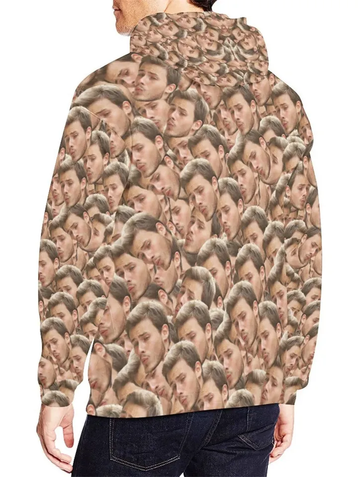 Custom Hoodie Face Photo Print - Your Face on Personalized Hoodie - All Over Print