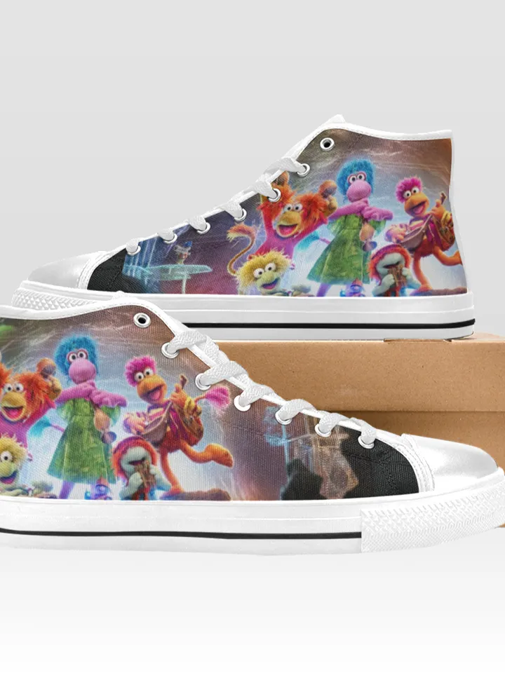 Fraggle Rock Shoes, High-Top Sneakers, Handmade Footwear