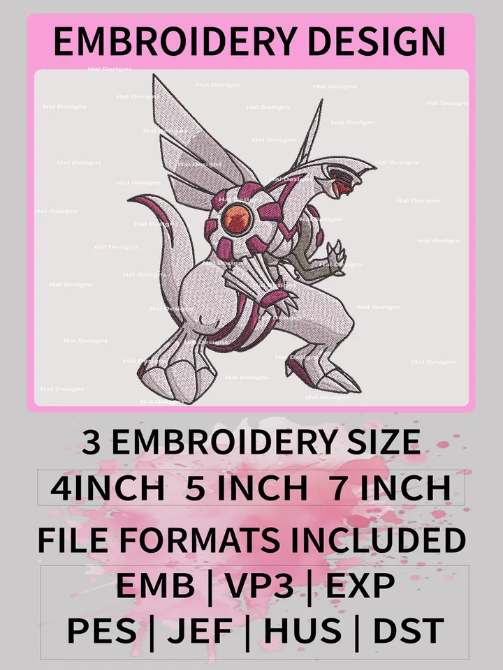 Pokemon Palkia Embroidery Design, Pokemon Dmbroidery, Anime Design, Embroidery file, Digital download