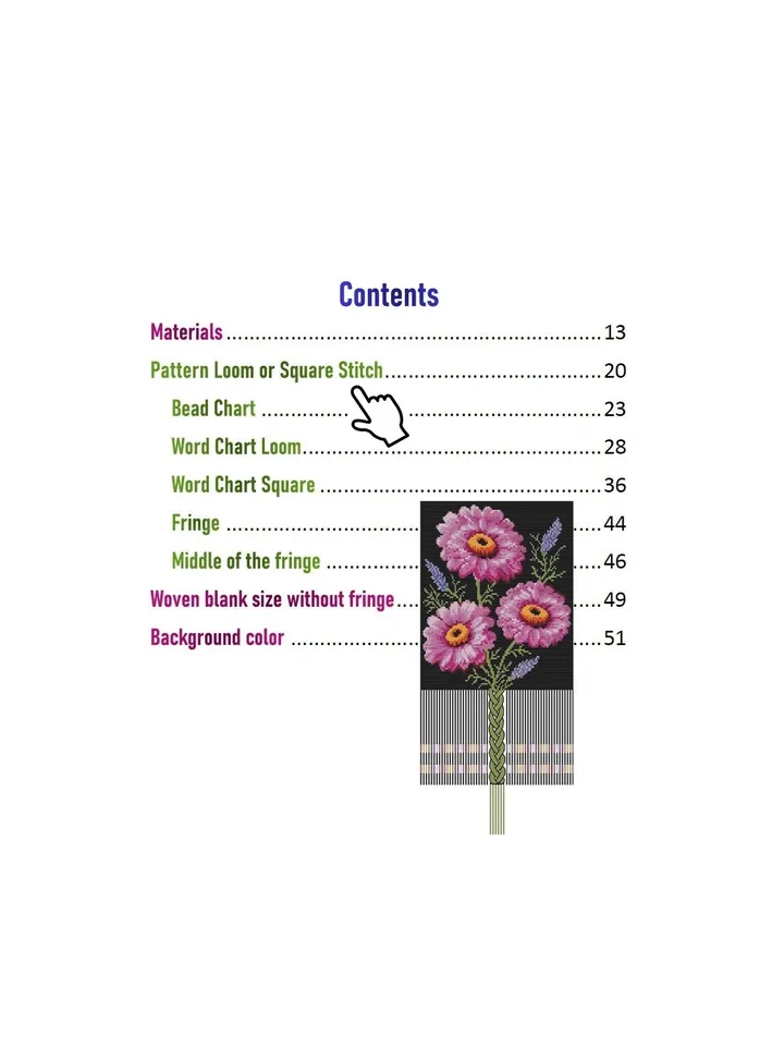 Loom-Square Stitch Beaded Tapestry, Banner, Postcard, «African Daisies» Pattern, PDF instant download