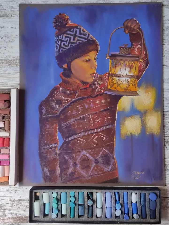 Waiting for a Miracle. Original soft pastel drawing.