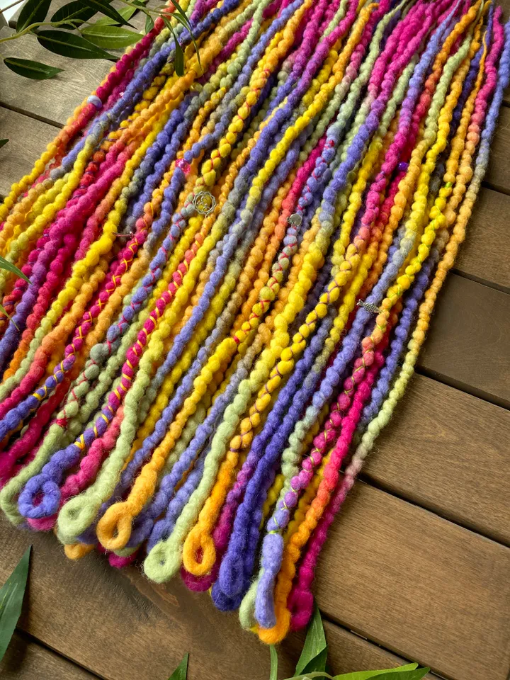 Rainbow Wool Se Dreads Ready to Ship