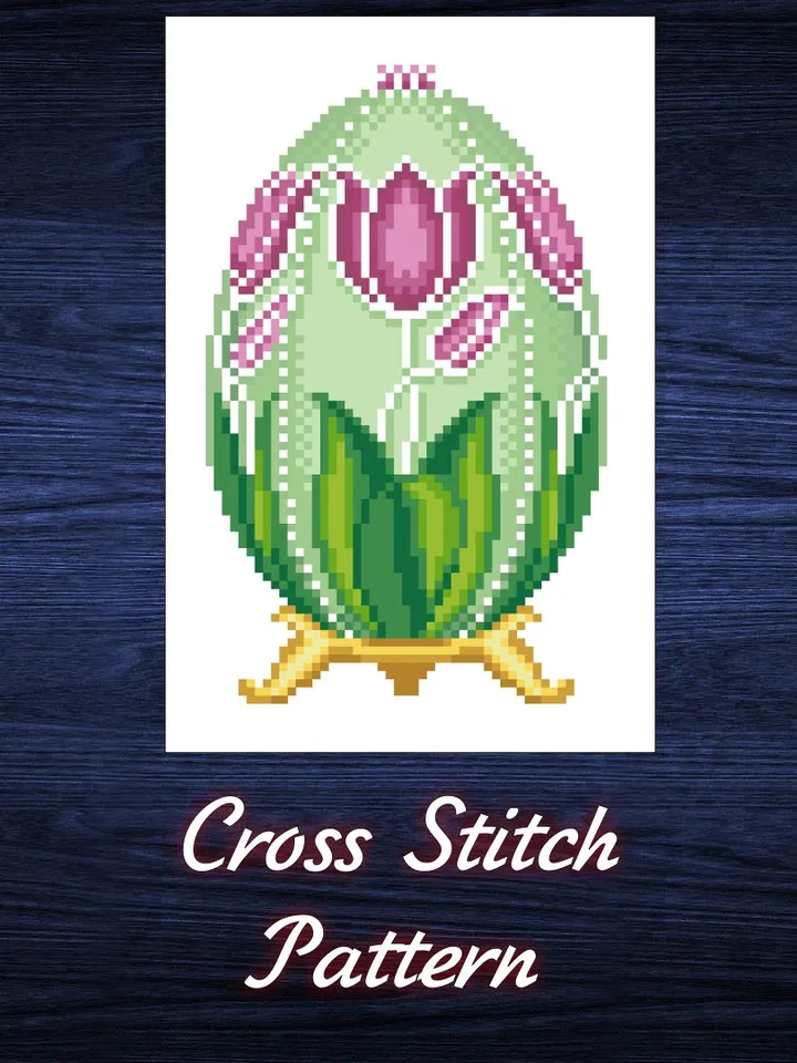 Cross Stitch Pattern Easter Faberge Egg Digital Download PDF
