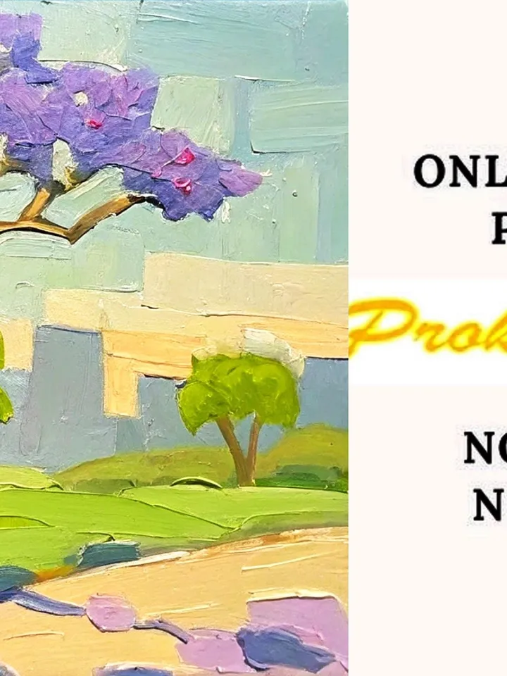 Jacaranda Oil Painting Impasto Los Angeles Original Art California Plein Air Small Artwork Gift by ArtProkopaloSv