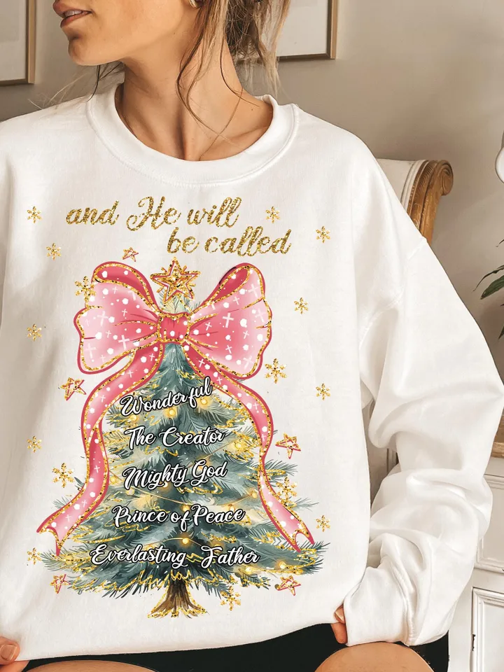 And He Will be Called, Oh Come Let Us Adore Him Png, Hand Drawn Christmas Tree Png, Christian Christmas, Jesus Cross Bow, Watercolor