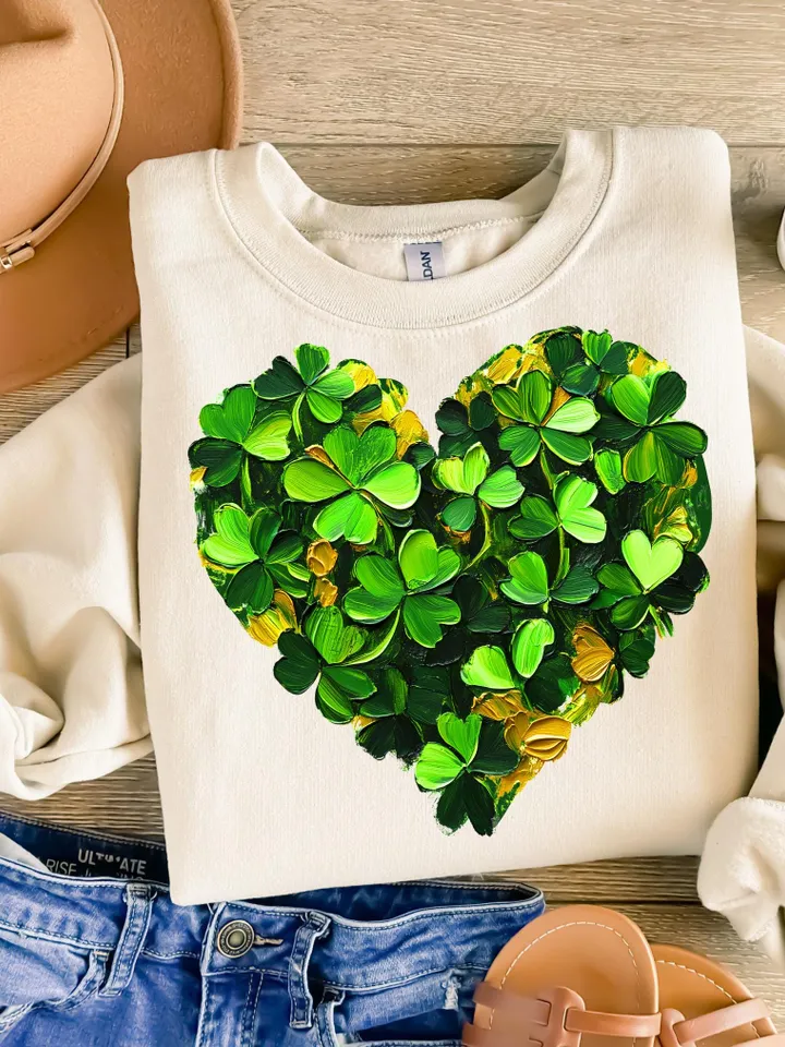 St. Patrick’s Day Heart Brushstroke png, 4 leaf clover png, St Patrick's Day png, Irish png, Shamrock png designs, Coquette st patrick Png