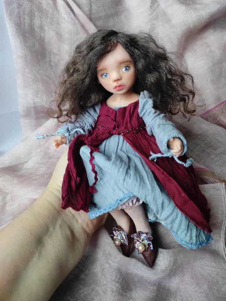 Handmade collectible doll. Doll in Venetian style. Snow White.