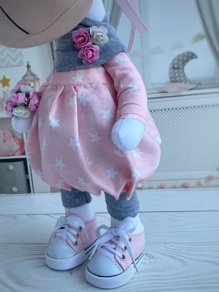Sheep doll sewing pattern, DIY doll tutorial, Doll body making, DIY soft doll, Rag doll pattern.