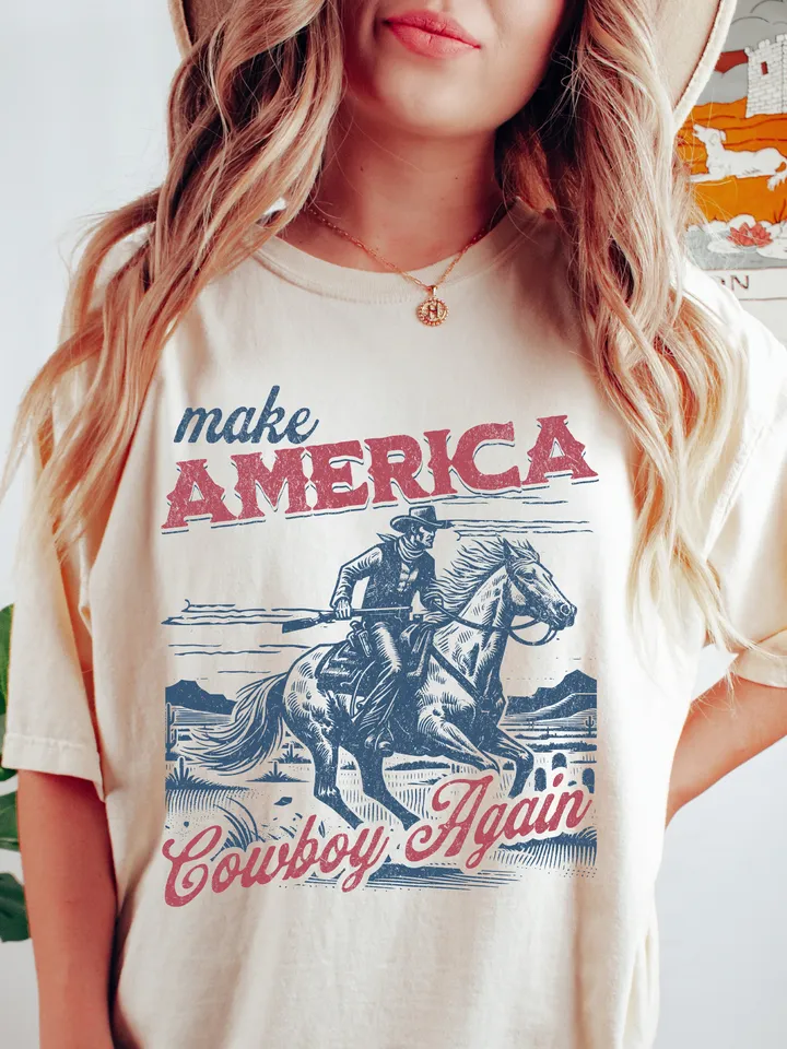 Make America cowboy again PNG, 4th of july png, Western 4th of july png, Independence day png, America png, Western png, Sublimation designs