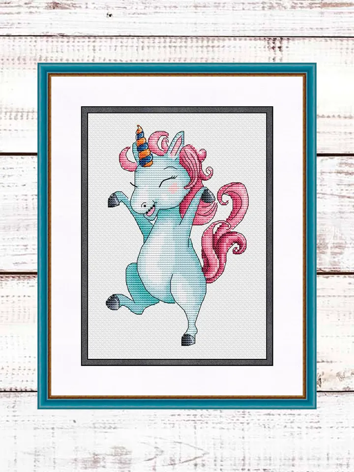 Unicorn embroidery pattern PDF, Rainbow Cross Stitch Unicorn Pattern, Baby Cross Stitch, Fantasy animal cross stitch