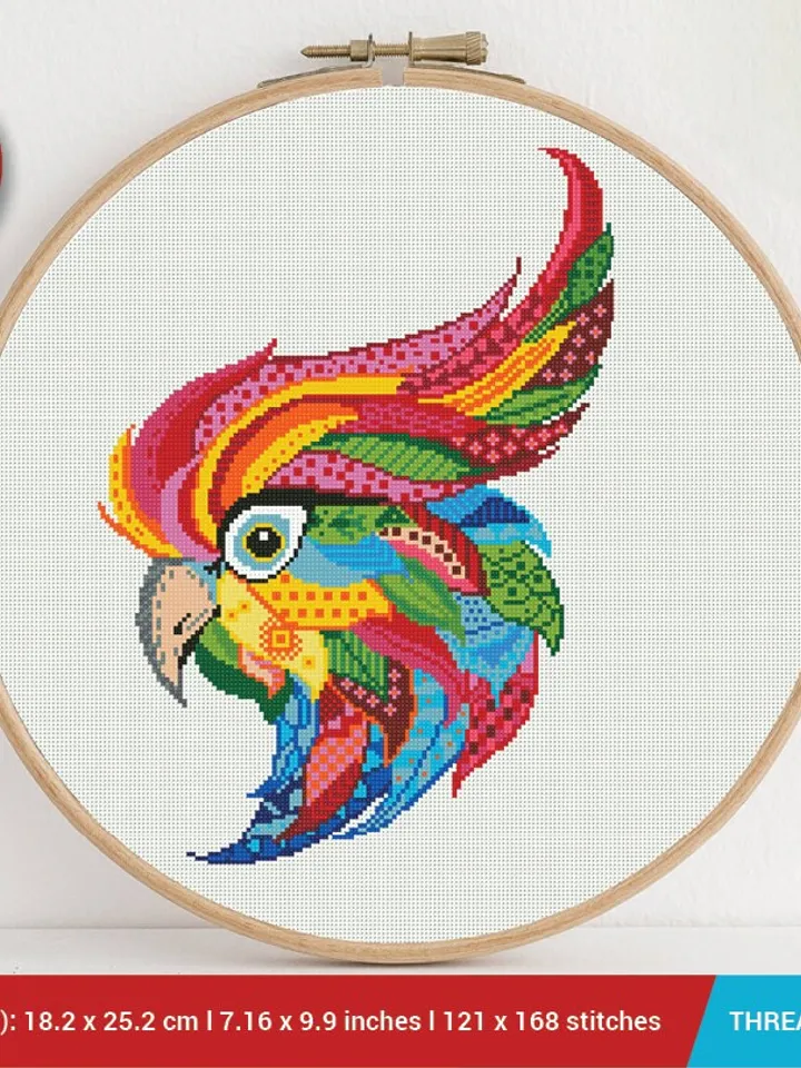 Parrot Mandala Cross stitch pattern | Embroidery Pattern | Instant Download | Embroidery Designs