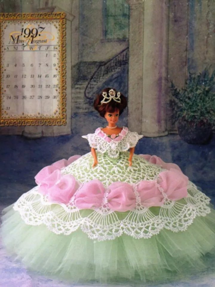 Vintage Barbie Dress Crochet Pattern for Dolls 11-1/2" Digital Download PDF