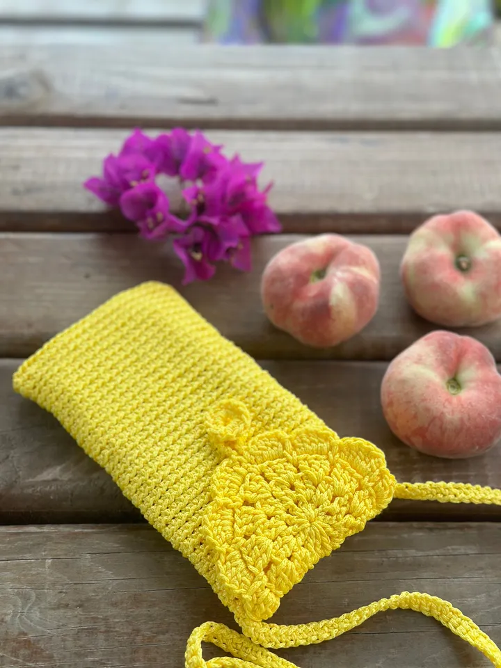 Crochet crossbody bag pattern, cell phone pouch, crochet mini purse, mobile phone case, summer shoulder messenger bag, DIY