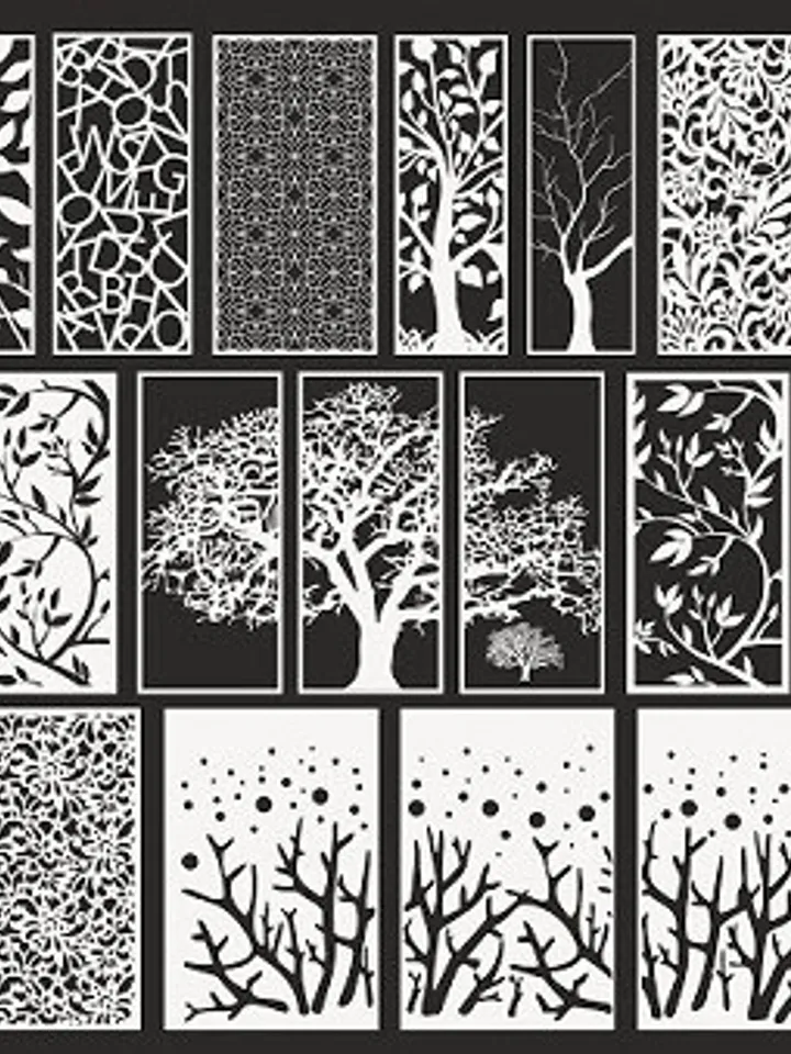 Digital Template Cnc Router Files Cnc Panel Wall Files for Wood Laser Cut Pattern
